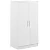 Brigros WeHome - Scarpiera In Legno 2 Ante Con 7 Ripiani Interni, Scarpiera Mobile Per Scarpe Con Ante E Ripiani, Mobiletto Per Scarpe 55x36x108 Cm, Scarpiera Salvaspazio, Scarpiera Ingresso (Bianco)
