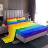 Loussiesd Set di lenzuola matrimoniali per bambini e ragazze motivo a righe arcobaleno e acquerello morbido 1 lenzuolo piatto 1 lenzuolo con angoli profondi e 2 federe traspirante ragazzi e bambini