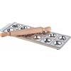 IMPERIA Raviolamp stampo ravioli alluminio 12 cuoricini + mattarello girevole