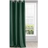 Eurofirany LOGAN Tenda Oscurante Extra Lunga - 1 Unità, Occhielli, Blocco della Luce, Oscuramento della Stanza, Camera da Letto, Soggiorno, 135x250 cm, Verde Scuro