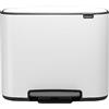 Brabantia Bo Pedal Bin Pattumiera, Metallo, Bianco, 3 x 11 Litri