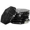 Radicaln Set di 6 sottobicchieri in marmo per bevande, 9 cm, neri, fatti a mano, sottobicchieri per tavolino da caffè, eleganti sottobicchieri per bevande
