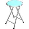 DRW Sgabello pieghevole in metallo e sedile in PVC imbottito con chiusura di sicurezza in verde 30 x 45 cm