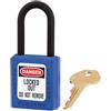 Master Lock 406BLU Lucchetto di Sicurezza in Materiale Termoplastico per Installazione Elettrica, Blu, Archetto 3,8 x 2 cm