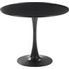 Beliani Tavolo da Pranzo Tondo 90 cm Nero Base in Metallo per Cucina 4 Posti