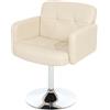 Mendler Design Sedia Lounge Orlando M10 Cromo Ecopelle 55x60x80cm Avorio