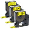 UniPlus 3 Pack Compatibile Nastro per Etichette D1 45018 S0720580 per LabelManager 160 200 210D 280 360D 420P 500TS PnP LabelWriter 400 450 Duo LabelPoint 250 Nero su Giallo 12mm x 7m