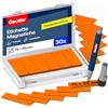 GAUDER Etichette magnetiche riscrivibili, Kanban (30 pz, 75x25mm) | Magneti riutilizzabili da etichettare e cartellini magnetici per lavagna, frigorifero e bacheca, con pennarello