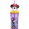 Minni - Minnie Mouse Disney Minni - Bicchiere con cannuccia 3D 360ml per Bambini, Tritan BPA free