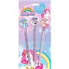 Unicorno - Set 3 matite con gomma