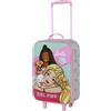 Barbie - Trolley valigia semirigida 3D da Viaggio e Tempo Libero, 2 Ruote, 26L, 52cm