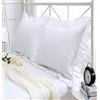 Meaning4 Federe per cuscino quadrate bianche con volant, 100% cotone, 45,7 x 45,7 cm, 2 pezzi