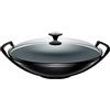 Le Creuset Wok in ghisa vetrificata con coperchio vetro, Diametro 36 cm, 4.5 L, Nero Matt, 25304360000460