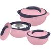 Pinnacle - Casseruola isolata con coperchio, set da 3 pezzi, 2,6/1,5/1 qt. Scaldavivande termiche per zuppa/insalata, contenitore per alimenti caldi in acciaio inox, set regalo per mamme - Vacanze
