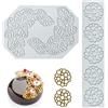 Ltsbaed 2 Pezzi Fondente in Silicone Stampo Pizzo, Tappetino in Pizzo di Silicone, Stampi per Fondente in Pizzo, Stampo in Silicone per Dolci, per Dessert,Torte,Decorazione del Piatto