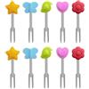YZROHYI 10 Pezzi Forchette da Frutta In Acciaio Inox,Forchettine da Dolce,Forchettine Aperitivo,Forchette da Dessert,Forchettes Cocktail Riutilizzabili,Mini Stuzzicadenti,Forchettes da Tavola