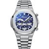 Oidea Orologi da uomo: orologio da polso da uomo, multifunzione, analogico, al quarzo, impermeabile, luminoso, cronografo, da lavoro, con cinturino staccabile in acciaio inox, a-blu