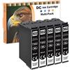 LOSMANN D&C 5x cartucce compatibili con Epson 502 XL per Epson Expression Home XP-5100 Series XP-5105 XP-5115 WorkForce WF-2800 Series WF-2860 D WF-2860 DWF WF-2865 DWF (5 nero)