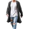 generic Giacca da uomo in misto lana cardigan moda uomo tinta unita aperto davanti maglione maglione cappotto lungo cardigan fuzzy cappotti lunghi per gli uomini, Nero , L