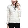ZiXing Donna Ultra Leggero Cappotto con Cappuccio Corto Parka Invernale Giacche Piumino Bianca XS