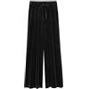 PanpanBox Palazzo - Pantaloni da donna in velluto, con coulisse, taglia grande, gamba larga, con coulisse Nero XL