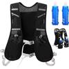 Wapasezyar Gilet da corsa per uomo e donna, con 2 bottiglie d'acqua da 500 ml, zaino riflettente, zaino regolabile per corsa, ciclismo, sentieri, maratone