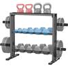 WINNOW Scaffale per manubri a 3 livelli Scaffale portapesi per palestra da casa per manubri, kettlebell e piastre pesi