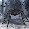 FFTANXS Halloween decorazioni, 4.9 ft Ragno finto Gigante, Gambe Pieghevoli, Horror insetti finti, Ragno giocattolo nero, Peloso spaventose ragni finti, decorazione inquietante per interni, esterni e cortili