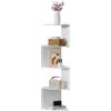 ZLLkeji Scaffale Angolare da Parete con 5 Ripiani Mensola Angolare in Legno da Muro Salvaspazio Mensole da Muro Design Moderne Montaggio Facile per Camera da Letto, Soggiorno, Cucina Bianco