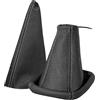 L & P Car Design Cuffia cambio e Freno a mano compatibile con Opel Corsa C 2000-2006 - nero grigio - vera pelle - leva cambio manuale - (A104-8)