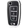 OFF WE GO Custodia Chiave Cover Chiave Guscio Chiavi per Hyundai i10 i20 i30 i35 i30n i40 ix20 ix35 i30n NX4 Kona Tucson Azera Verna TPU Copri Chiavi Macchina Telecomando Auto Portachiavi,Argento Nero