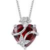 FJ Collana Farfalla in Argento Sterling 925 Ciondolo Granato Collana Gennaio Pietra Portafortuna con Fiore di Rosa con Gioielli per Donna Lei Amiche Moglie Mamma