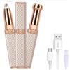 VAWSVOCS Epilatore sopracciglio donna rasoi,Epilatore viso Eyebrow Trimmer,donna ricaricabile rasoio elettrico 2 in 1 per viso e sopracciglia, trimmer per sopracciglia (colore oro)