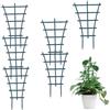 Qinsky Mini traliccio per piante da interno, 6 pezzi, mini traliccio sovrapposto, in plastica, per giardino, fai da te, rampicante, per piante in vaso, per fiori, pomodori, gabbie