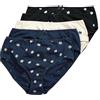 Ulla Popken Midislips, 5er-Pack, Blumen/Einfarbig 5 Slip Midi, Flowers, Nero, 62-64 Donna