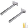 FEEIMOL 2 Pezzi Supporto per Mensole Galleggianti Acciaio Inossidabile Staffe per Mensola Pesanti Supporto Industriali Metallo Reggimensola per Scaffali Cucina Casa Argento 250mm