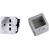 A2ZWORLD Cassetta Elettrica IP55, Completa Di Frutti Compatibile Con Bticino Matix, 2 Moduli Presa Schuko P40 Universale 10/16A, Scatola Con Coperchio Da Muro Parete Esterno e Interno