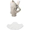 BabyBjörn Bundle of BabyBjörn Marsupio Mini Jersey 3D, Beige chiaro + BabyBjörn Bavaglino per Marsupio Mini, Bianco