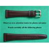 Cobra 20 Mm Bracciale Vero Vitello Marrone Scuro Liscio Cucito 14 Mm Alla Fibbia