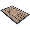 Comart - Zerbino Capitol - 40x60 cm - Zerbino in Cocco con Disegni in Gomma - Tappeto per Ingresso Esterno e Interno - Fondo Antiscivolo Gommato - Facile da Pulire - Rettangolare - Design Cuore