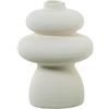 DRW Vaso da Tavolo Astratto in Ceramica Tono Crema Ruvida, Medidas: 15x15x20cm