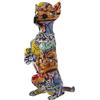 DRW Figura di un cane seduto in resina graffiti multicolore 14x11x30 cm