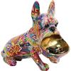 DRW Statuetta di un cane svuotatastaschi in resina con colori multipli 32 x 18 x 26 cm