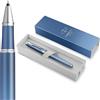 Parker IM Writing Rituals Penna roller | finitura blu rilassante con sfumatura | puntale cromato | punta fine | inchiostro nero | confezione regalo