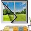 JHTVGIUZ 70x115cm Zanzariera per Finestre a Doppia Anta, Senza forature, Rimovibile senza tracce, Lavabile e riutilizzabile