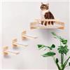 Wuudi Parete da arrampicata per gatti con 3 livelli, scala per gatti, scaffali e perche, mobili da parete per interni con peluche (tipo A)