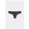 Tezenis Brasiliano Taglio Vivo In Microfibra Stampata Donna Nero