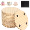 DELAESI 12 Pezzi Sottobicchieri in Legno Sottobicchiere Rotondi Sottobottiglia con Tappetino Antiscivolo Portacandele Legno Sottocandela Sotto Bicchieri da Tavola per Bevande Candele Succulente