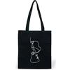 CLAMATO Tote bag tela in Cotone 35x40cm Borsa medie dimensioni resistente 340 g/m2 - Linea Thick (Due facce nera)
