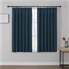 Joydeco Tende Oscuranti per Interni con Fettuccia 2 Pezzi L 117 x A 137 CM, Tende Termica Isolante Freddo e Caldo per Finestra Binario Camera da Letto e Soggiorno, Blu Scuro